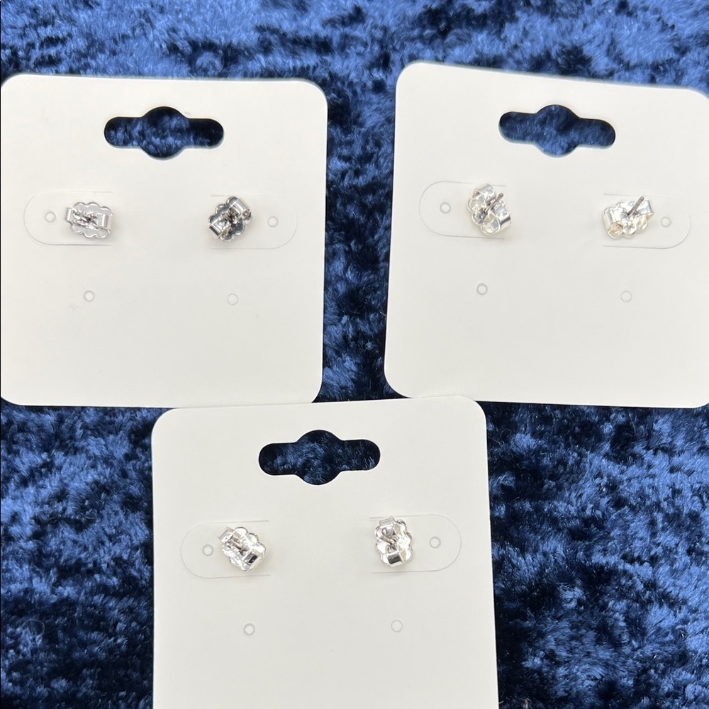 3-Pair of VINTAGE Avon CZ stud earrings, clear, peridot, citrine look - Picture 6 of 6